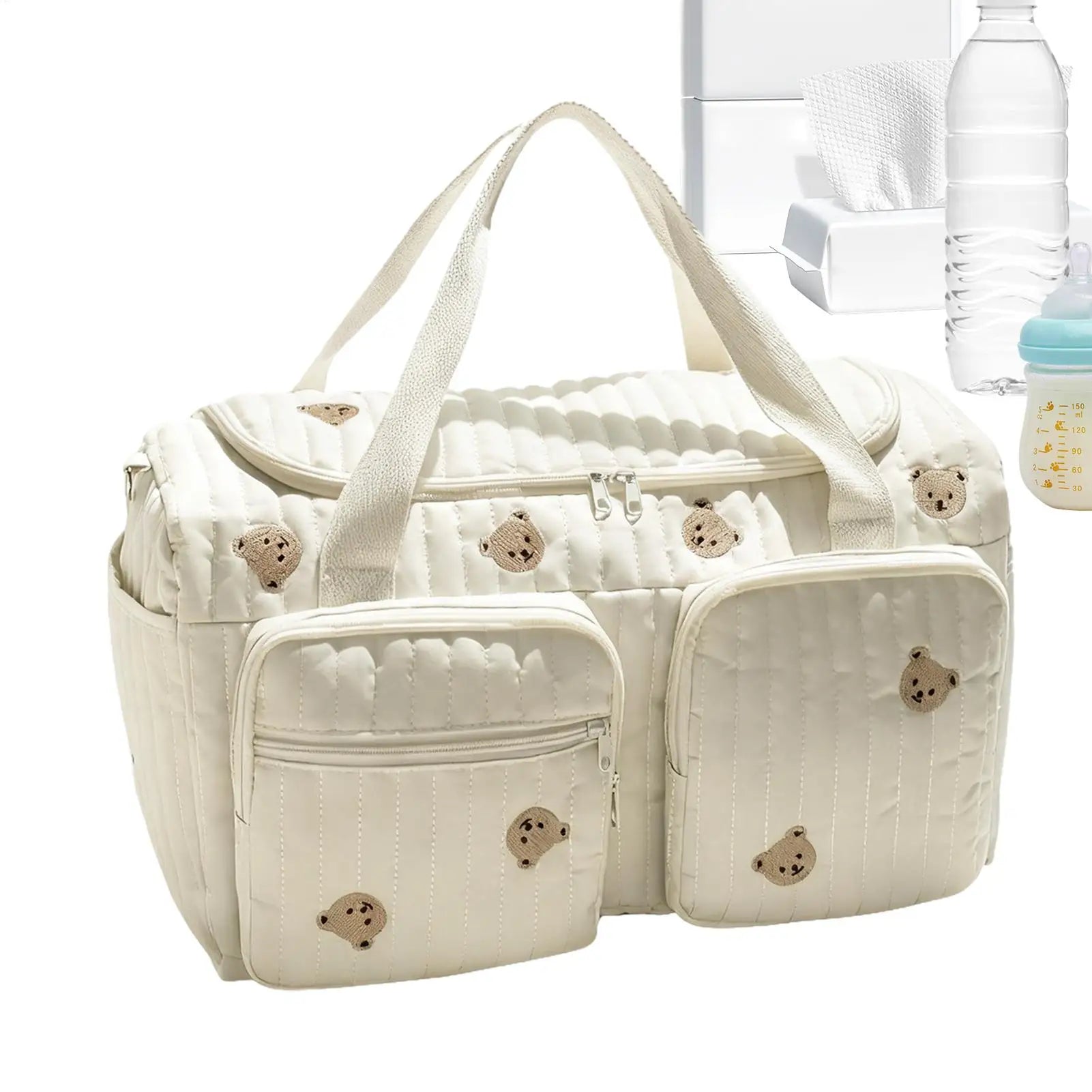 Diaper Bag For Travel Cartoon Bear Diaper Bag With Compartment Spacious Nappy Pouch momma Bag For Travel Camping Home Shopping Oasis Select