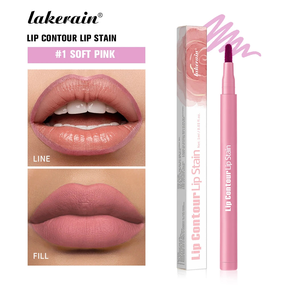 ibcccndc 2-in-1 Waterproof Lip Liner & Stain | Ultra Pigmented Lip Liner & Stain Oasis Select 1Soft Pink