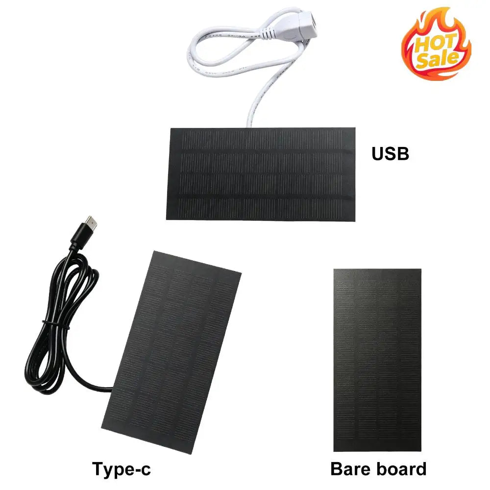 1.2W 5V Portable Solar Charger 3.7V-5V Solar Panel Power Backup 4.7x2.4 Inches/120x60mm for Camping Hiking Outdoor Adventures Oasis Select