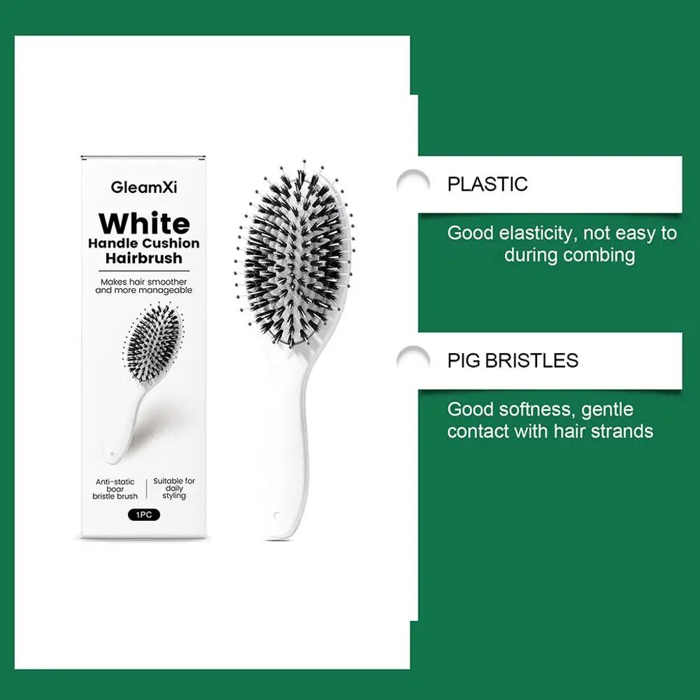 Boar Bristle Cushion Hair Brush – Anti-Static Styling Tool