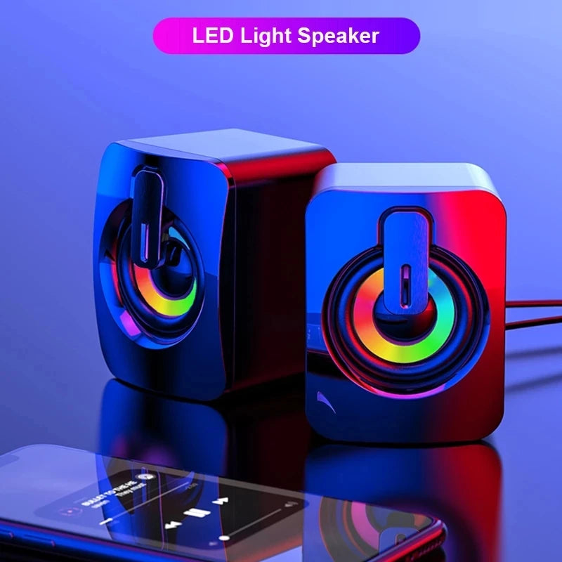 AyeBeau Mini Wired 2.0 Stereo PC Speakers – USB Desktop Audio