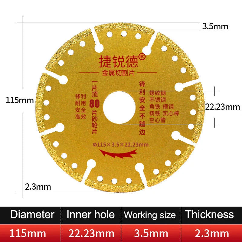 Diamond Saw Blade Metal Brazing Iron Rebar Stainless Steel Cutting Discs Set 100/115/125mm Angle Grinder Disk Cut Off Wheel Tool Oasis Select D