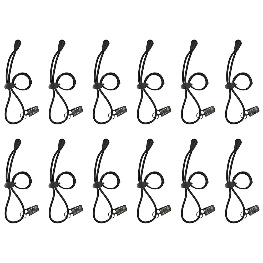 Backdrop Background Muslin String Clips Holder for Photo Video Photography Studio 12 Pack Black Adjustable Elastic Cord Oasis Select