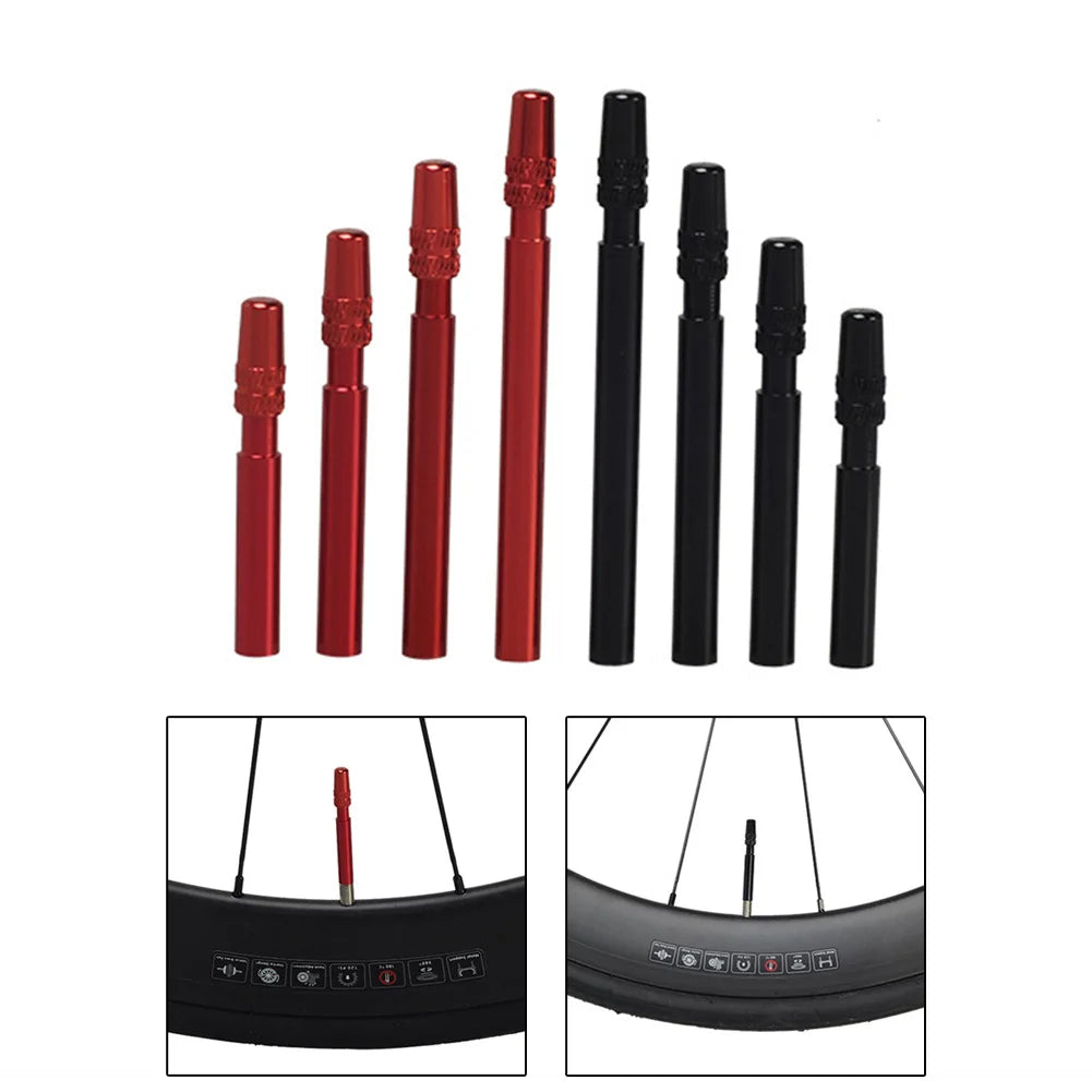 Taillight Extension Valve Tyre Inner Valve Bicycle Black/Red CNC Colorful Extenders For Bikes 40mm/50mm/60mm/70mm Oasis Select