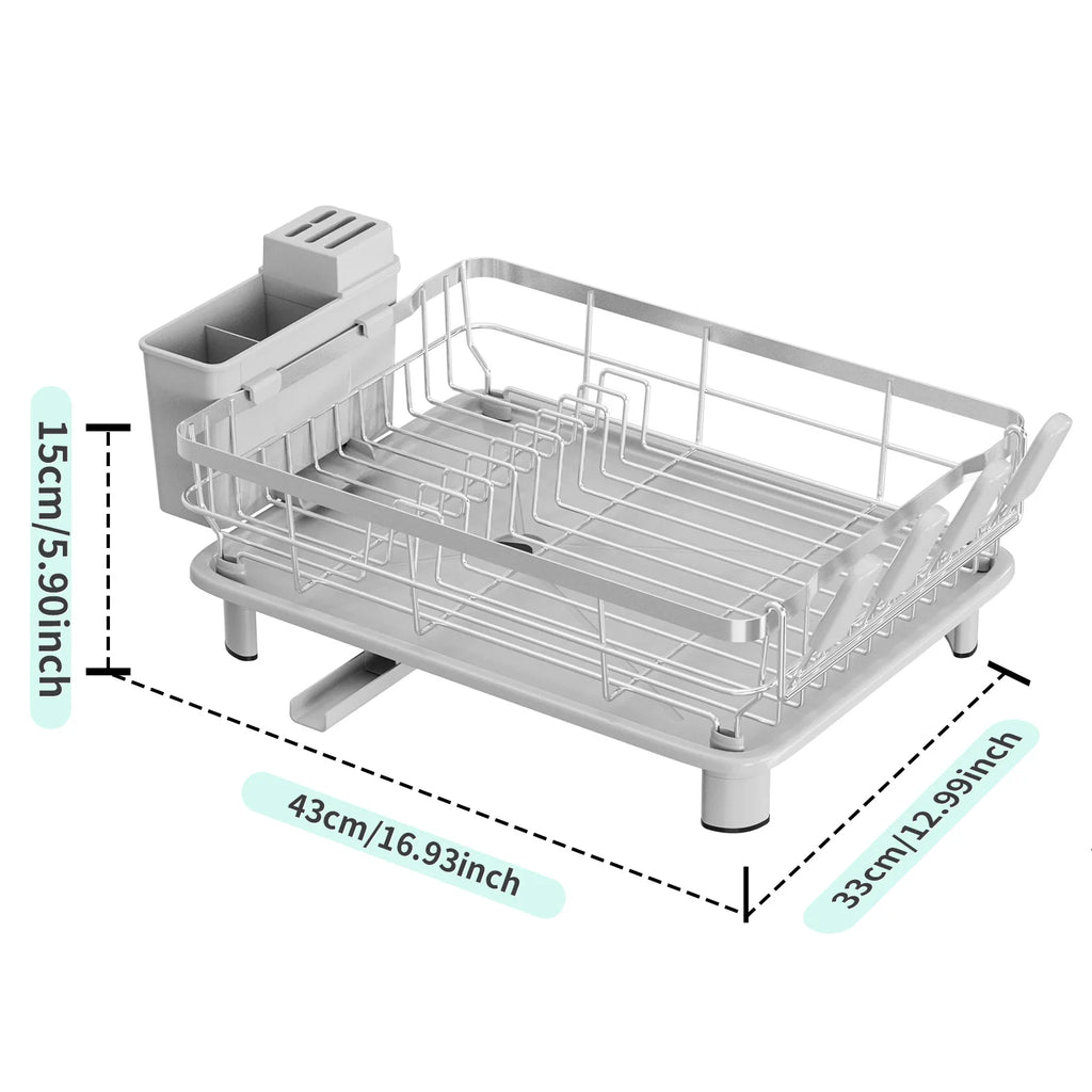 Stainless Steel Dish Storage Rack Bowl Rack Kitchen Sink Shelf Drain Basket Household Tableware Bowl Rack Oasis Select Gray single layer