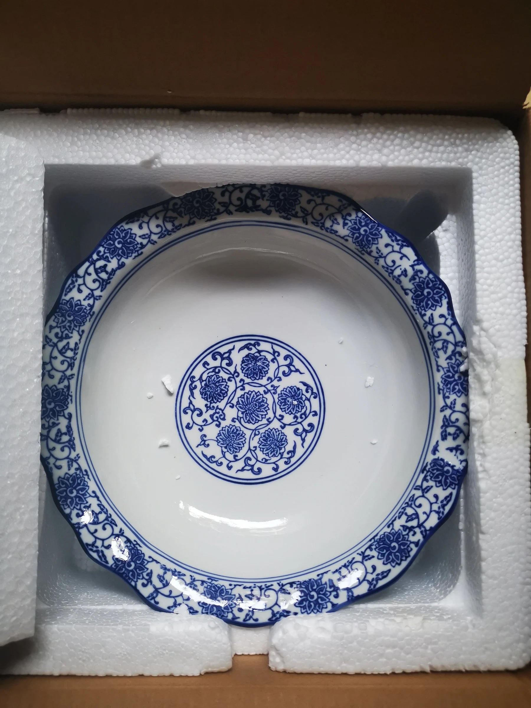 Blue And White Porcelain Plates Deep Soup Dishes Ceramic Dinner Plate Tablewear Oasis Select