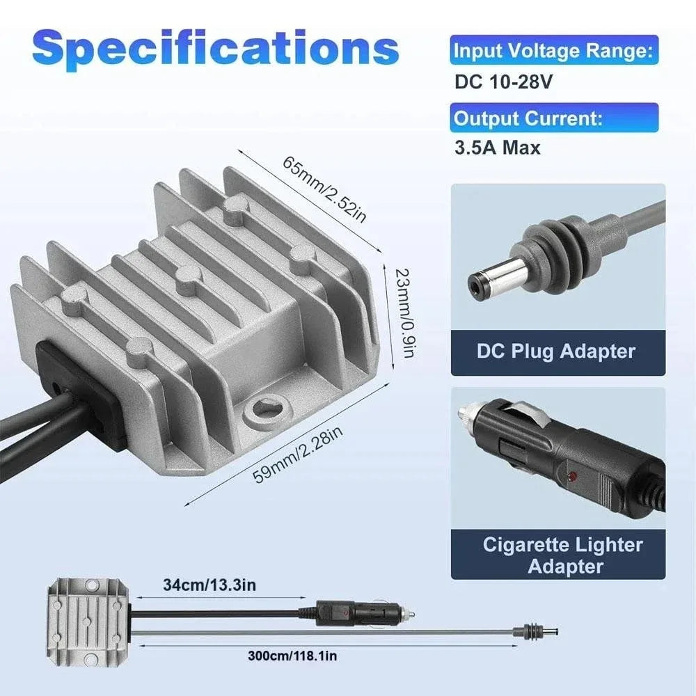 Step Up Converter For Starlink Mini 12V/24 to 30V 3.5A w/ Cigarette Lighter Plug Oasis Select