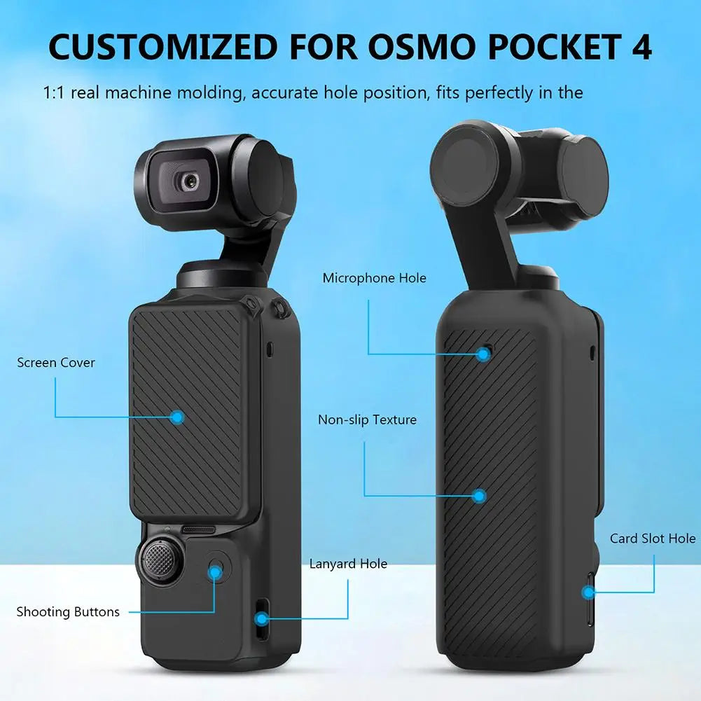 Silicone Cover For DJI Osmo Pocket 4 Screen protector Case Anti-drop Anti-Scratch Case Protective Cover For DJI Osmo Pocket 4 Oasis Select