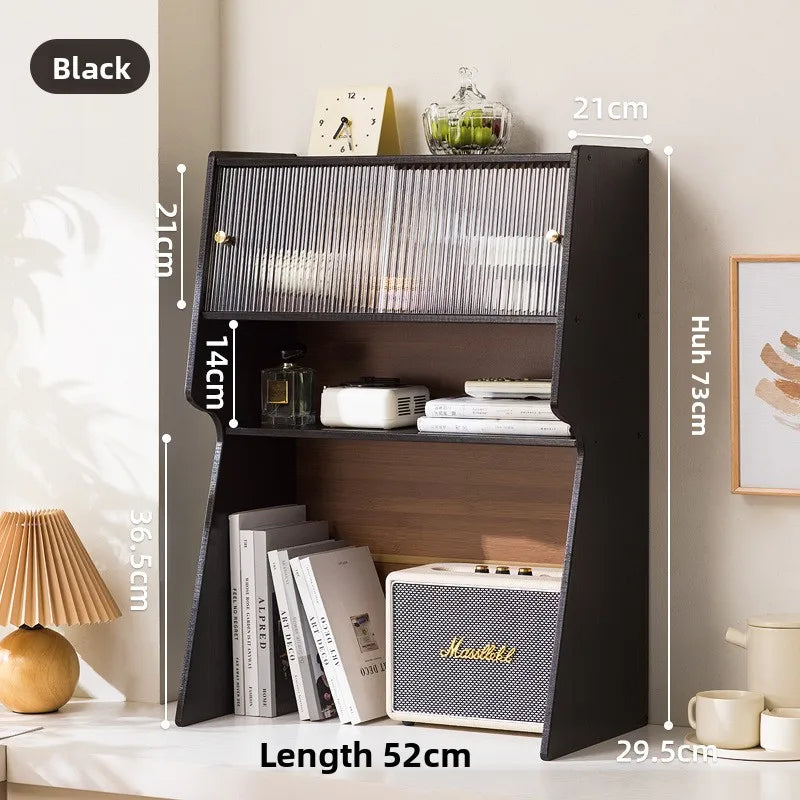 Nanzhu Bookshelf Desktop Student Desk Storage and Organizing Rack Simple Table Multi-layer Table Small Shelf Oasis Select Tall Black