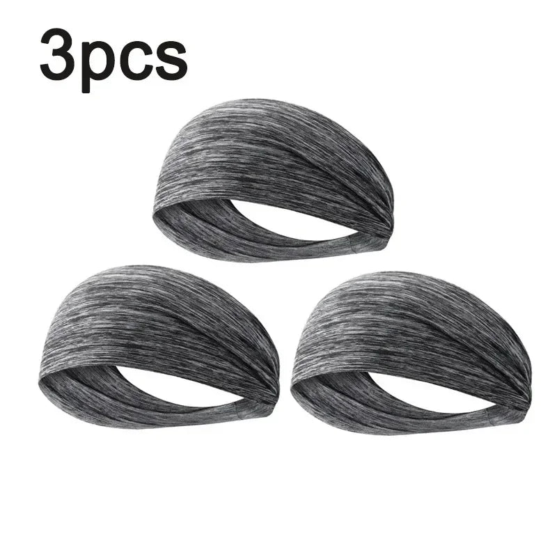 1/8PC Sweatband For Men Women Elastic Sport Hairbands Head Band Yoga Headbands Headwear Headwrap Sports Workout Hair Accessories Oasis Select grey-3pcs