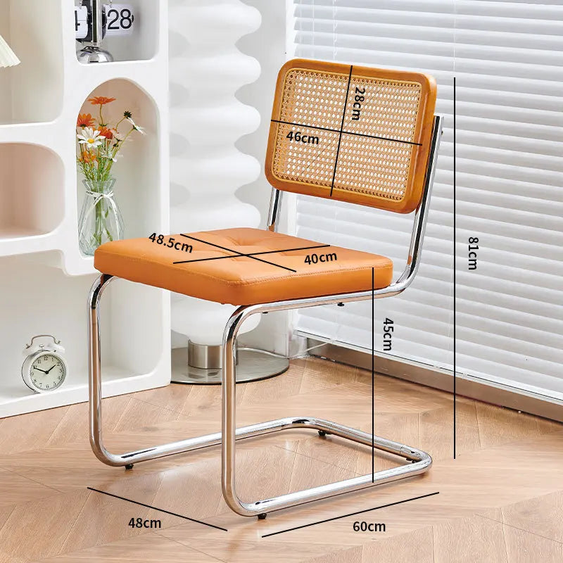 Multi-functional Nordic woven rattan chair, household dining table, chair, dining chair, study, living room, back chair Durable Oasis Select Cherry Wood-A