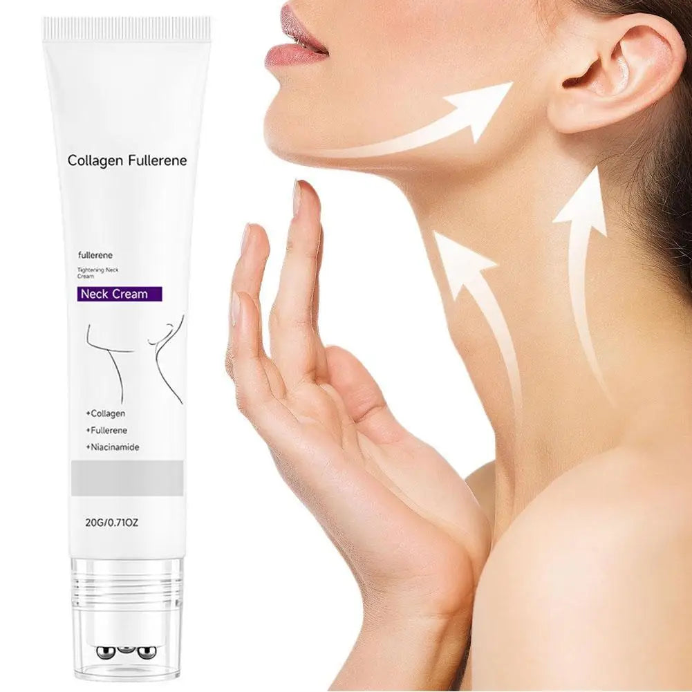 Instant Light Line Neck Cream Collagen Anti-Wrinkle Fade Fine Lines Firming Skin Rollerball Design Massage Promotes Absorption Oasis Select