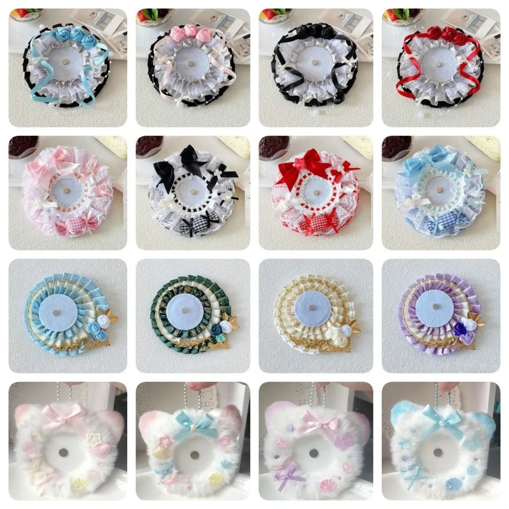 Lace Magnetic Anime Badge Holder Rose Candy Pins Display Base Heart Cross Ornate Ribbon Badge Flower Ita Bag Accessories Oasis Select