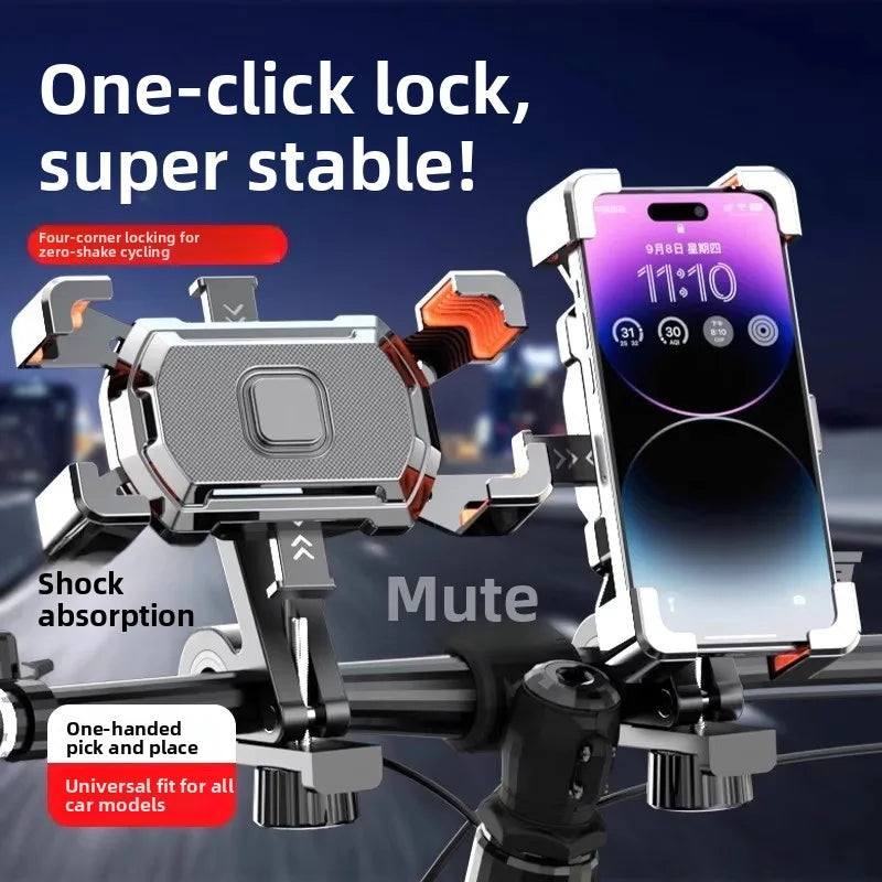 1pcs Universal Motorcycle Phone Bracket Rotatable Anti-slip Holder Stable Mount for MTB Bike Scooter Cycling Outdoor Use Oasis Select