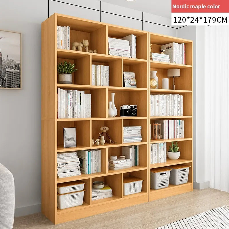 Bookshelf household modern simple floor against the wall large capacity storage shelf living room display cabinet study Oasis Select