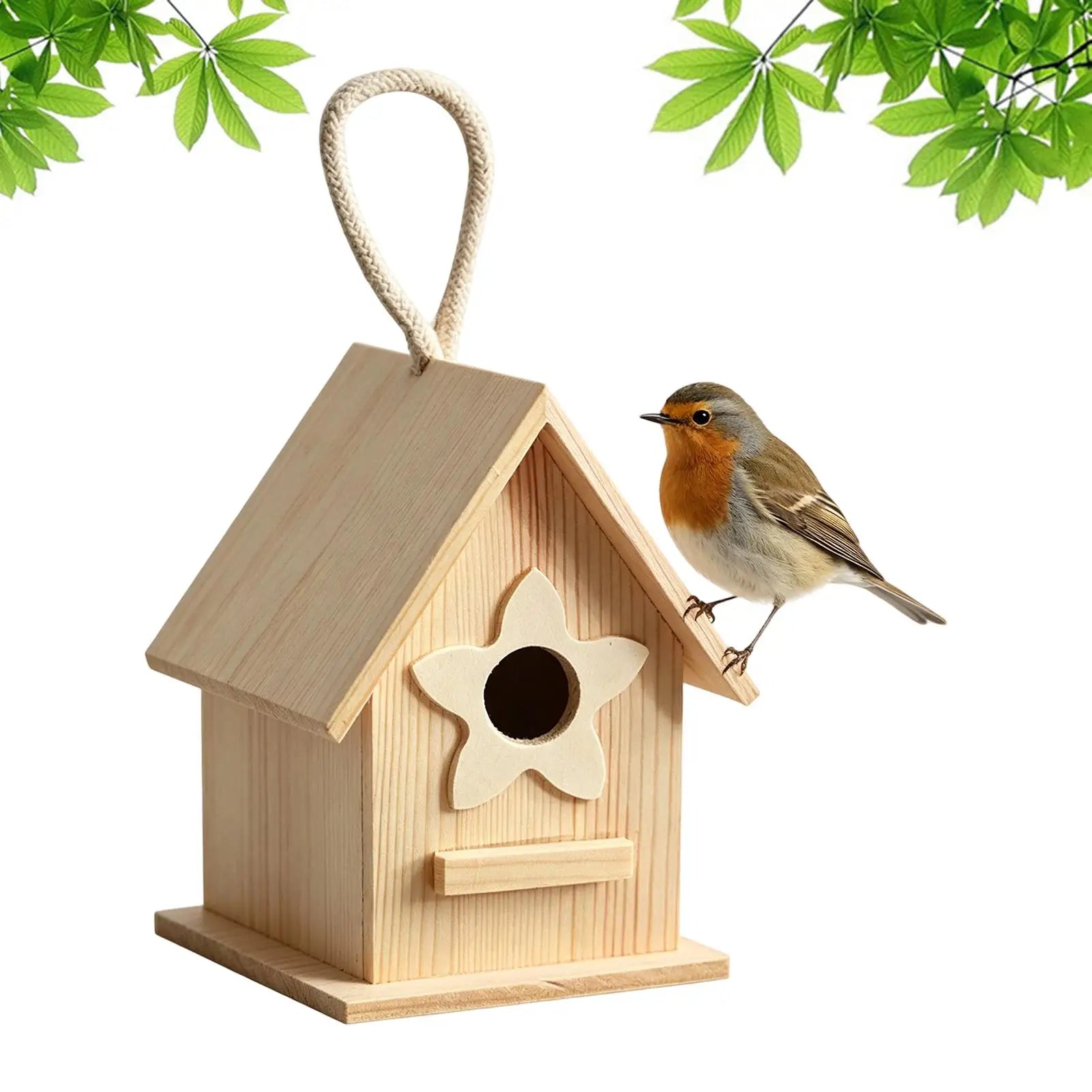 Bird House Weatherproof Wooden Birdhouse Bird Nesting Shelter for Macaws Sparrow Parakeet Lovebird Conures Cockatiels Finches Oasis Select