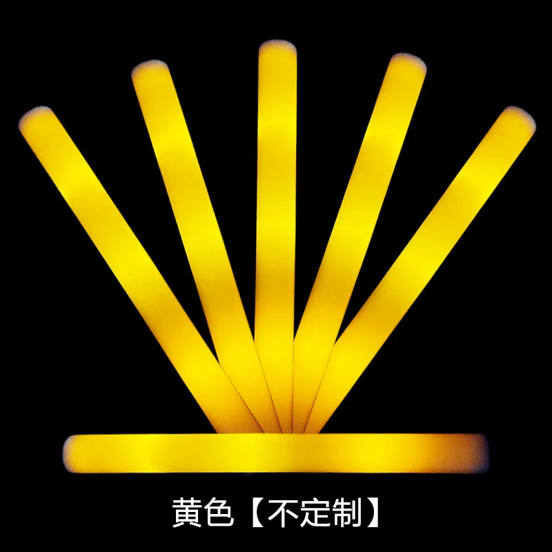 Silver Sponge Glow in The Dark Flash Stick - Colorful & Customizable Party Decoration Glow Stick Oasis Select Yellow 10PCS (4x48cm)
