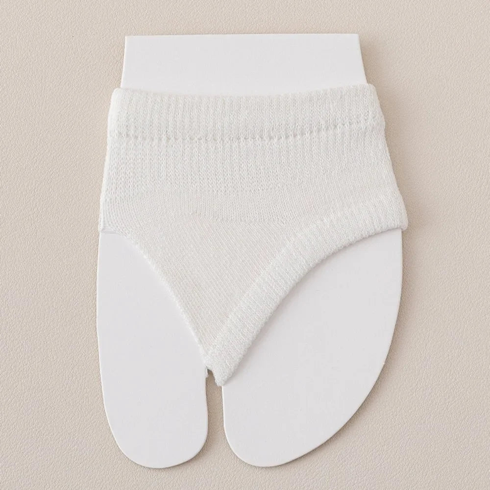 New Casual High Heels Forefoot Pad Socks Cotton Solid Color Flip-flop Toe Socks High Elasticity Breathable Boat Socks Oasis Select White