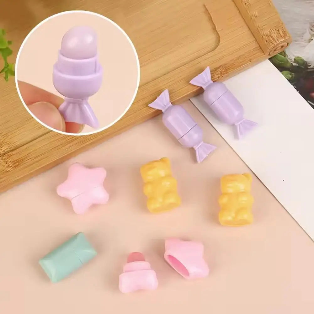 Portable Cartoon Mini Silicone Lip Brush Cute Bear Angled Concealer Brushes Lip Balm Lip Gloss Concealer Make Up Brushes Oasis Select