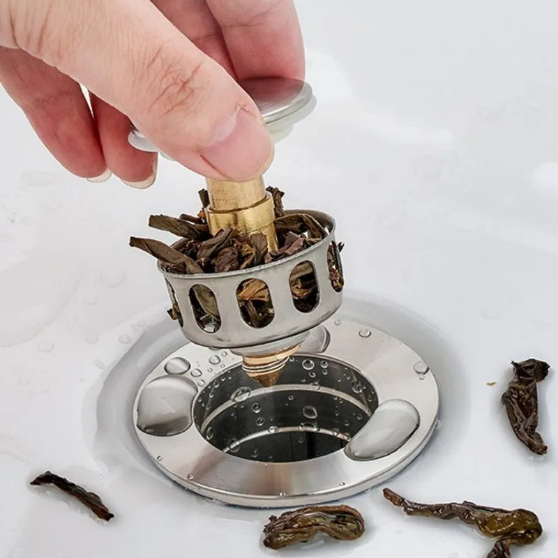 Basin Drains Universal Metal Filter Valve Pop-up Drainer Waste Stopper Bathtub Strainer Plug Hair Catchers Bathroom Accessories Oasis Select