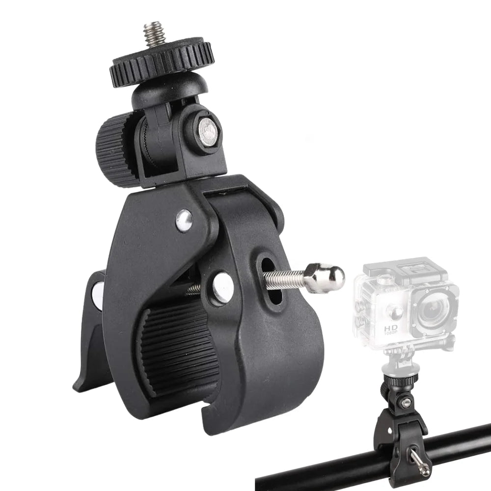 360° Bike Handlebar Camera Mount – Universal 1/4" Tripod Clamp