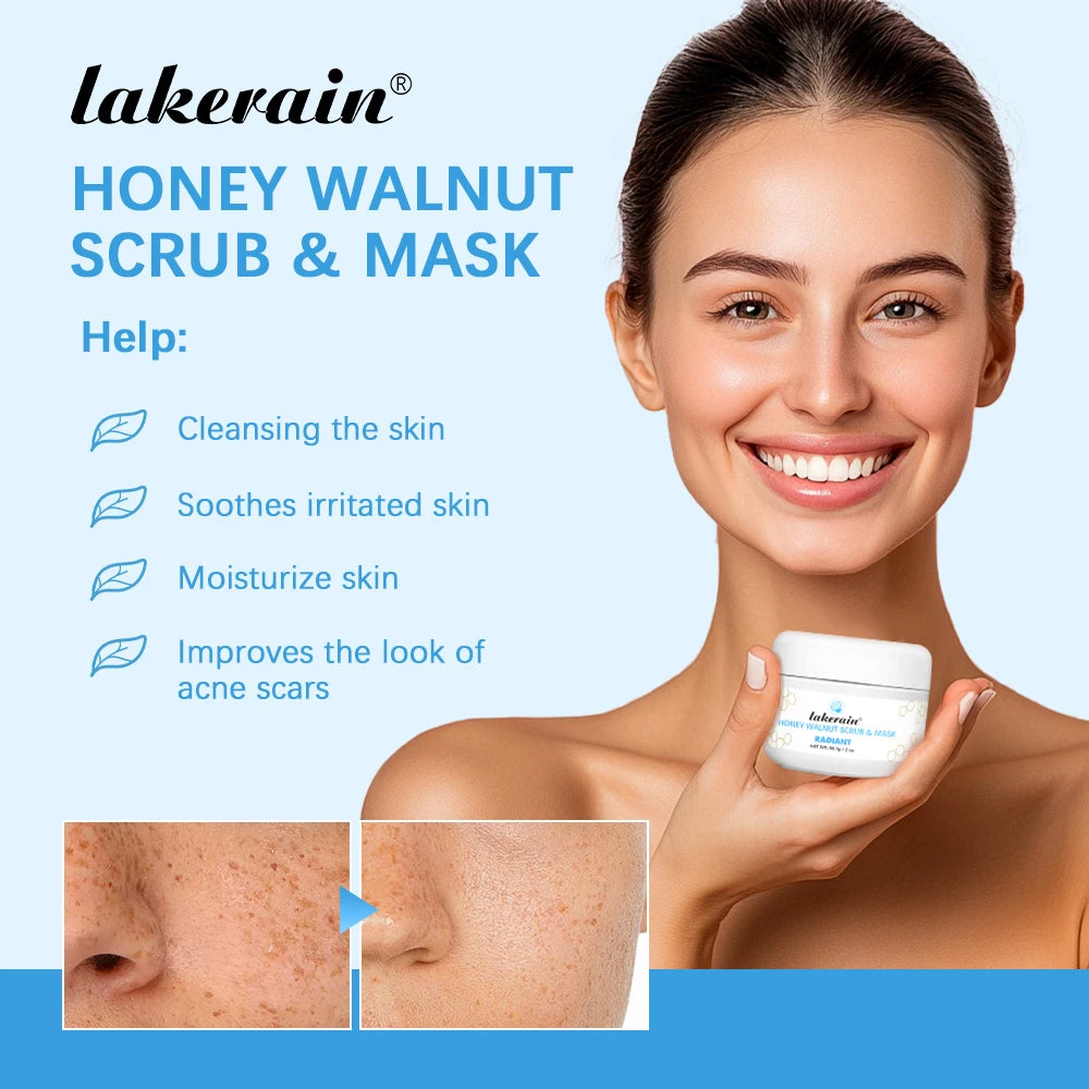 Facial Scrub & Mask Moisturizing Nourishing Skincare Facial Scrub For Honey Walnut Face Cream Facial Exfoliants Skin Care Oasis Select