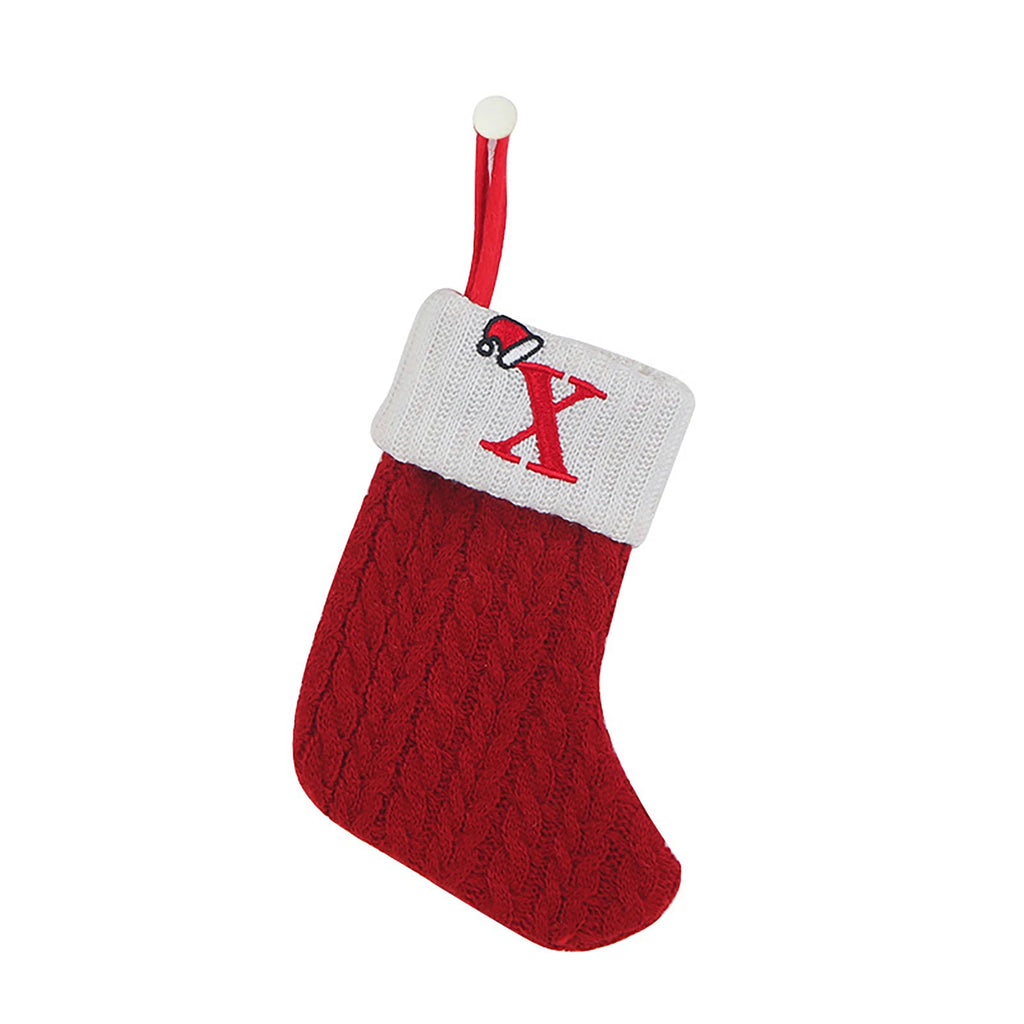 Personalized Knitted Christmas Stocking – Monogram Initial