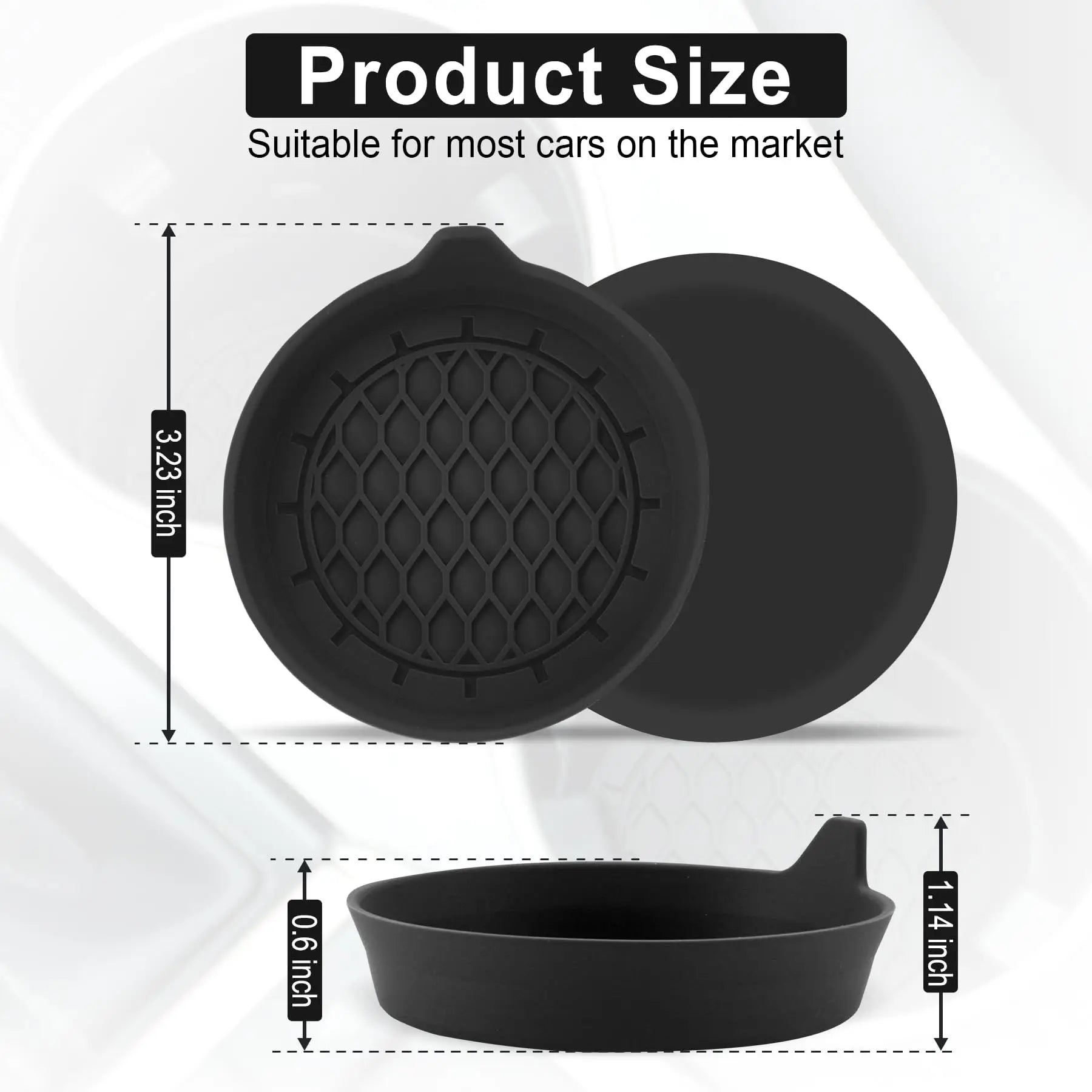 Silicone Car Cup Holder Insert Coasters – Anti-Slip 1/2/4 Pack