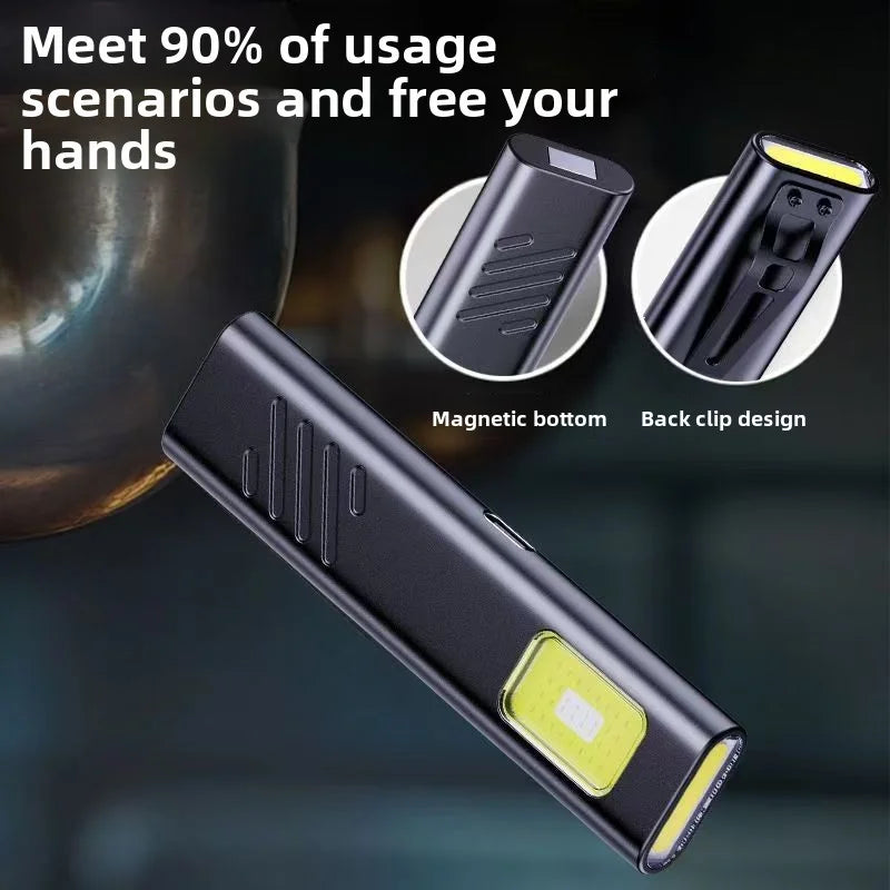Emergency Portable Rechargeable Mini LED Keychain Flashlight 800LM Magnetic Pocket Torch Light for Work, Camping, Car Use Oasis Select