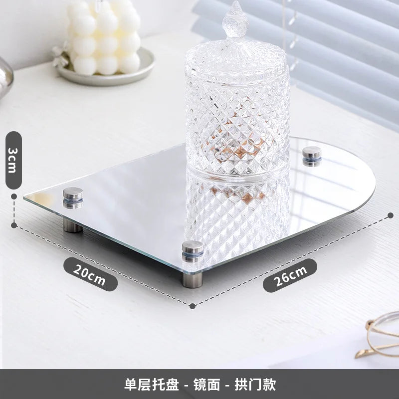 Acrylic Decorative Tray Organizer | Desk, Vanity & Shelf Display