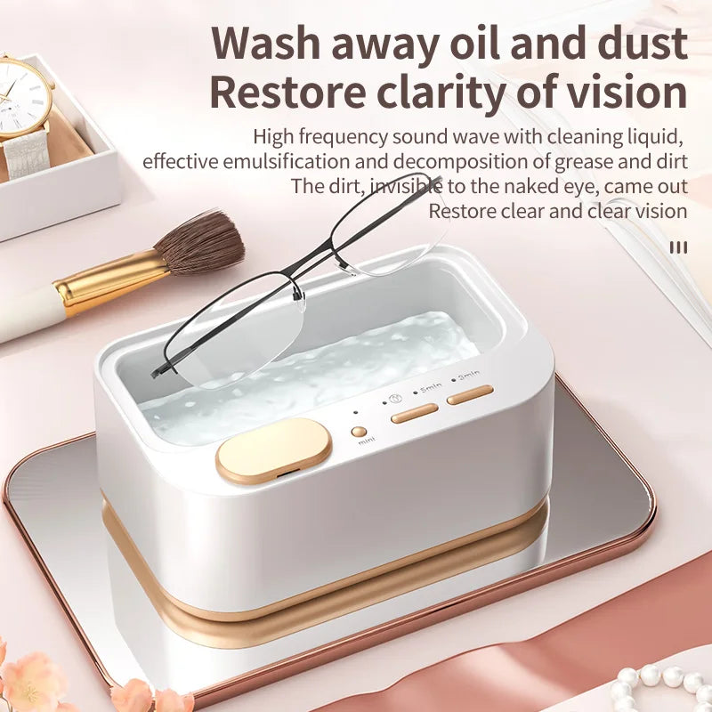 48Khz Cleaning Machine Ultrasonic Cleaner Double Bin Vibration Full Cleaning Jewelry Household Adjustable CleanerNew Oasis Select