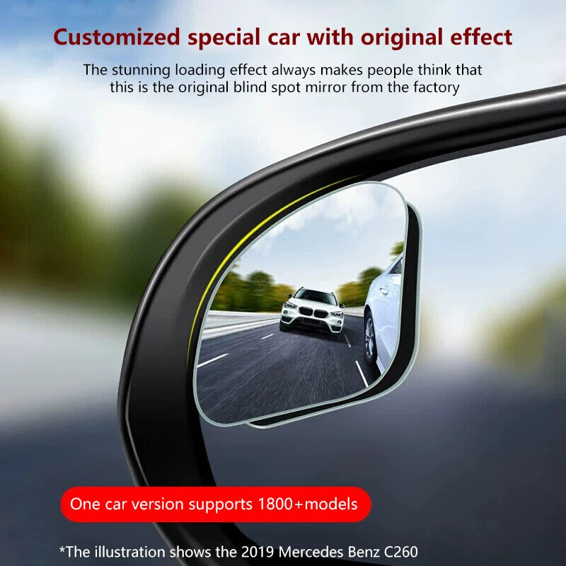 2Pcs Car Rearview Mirror 360 ° Adjustable Wide-angle Reversing Assist Blind Spot Mirror Novice Parking Observation Practical Car Oasis Select
