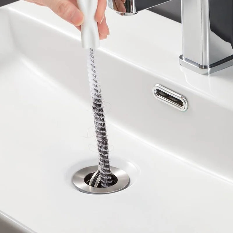 Kitchen sewer pipe hair dredging strip spiral nylon bristle brush sink toilet anti blocking dredger kitchen gadgets Oasis Select