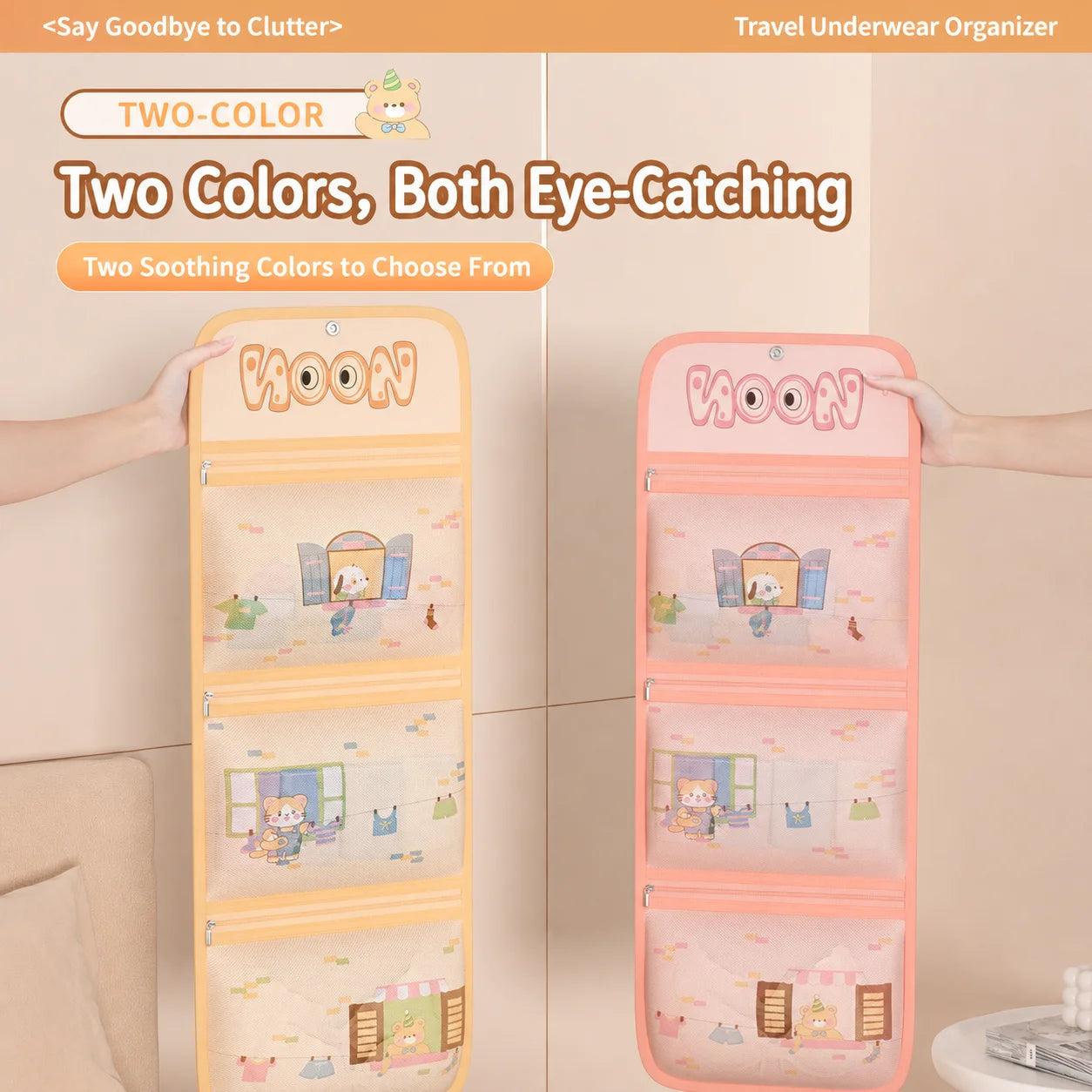 Hanging Mesh Storage Bag – Cartoon Closet Organizer