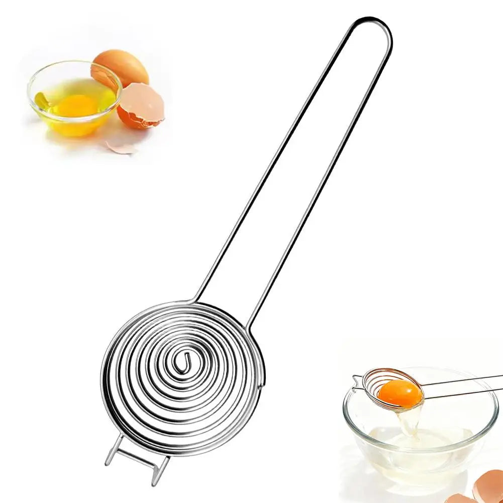 Handheld Manual Egg Beater – Stainless Steel Spring Whisk