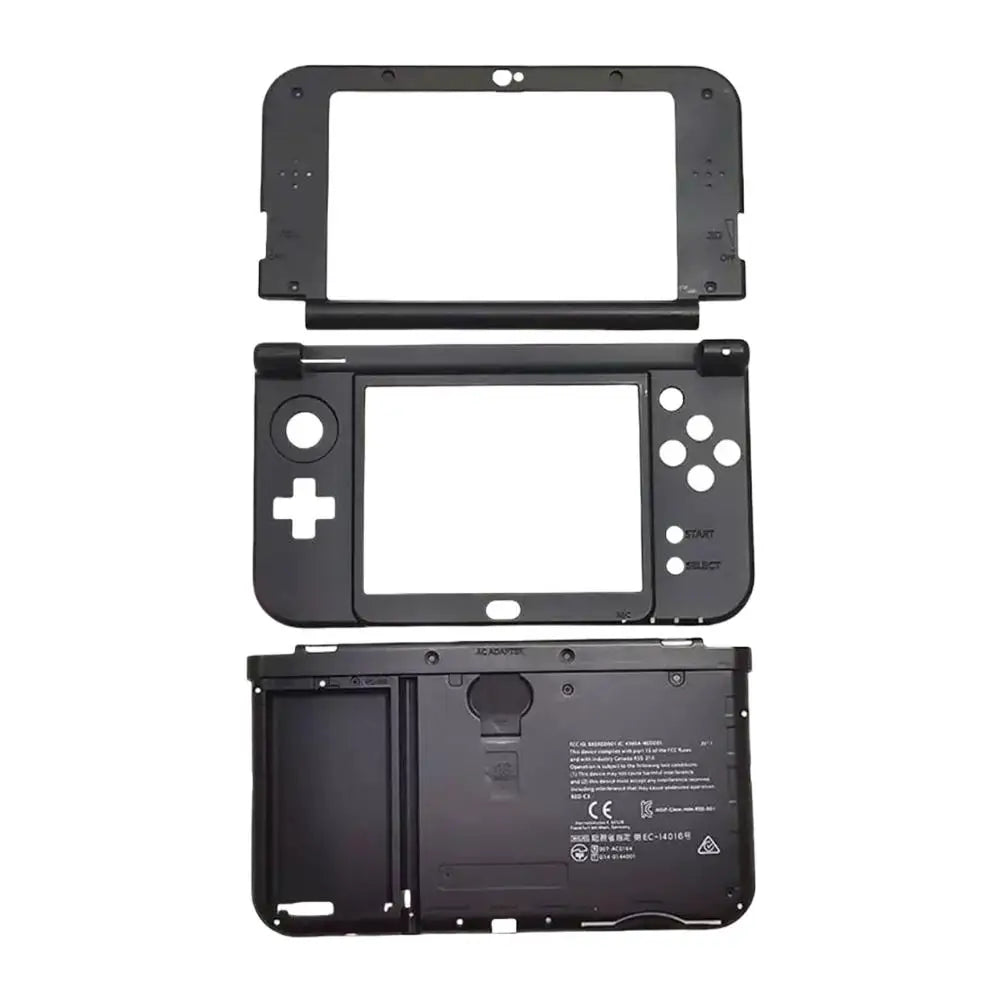 For NEW 3DS XL Replacement Complete Housing Case Set Middle Housing Shell Hinge Part Bottom Middle Shell Cover Plastic Frame Oasis Select Black