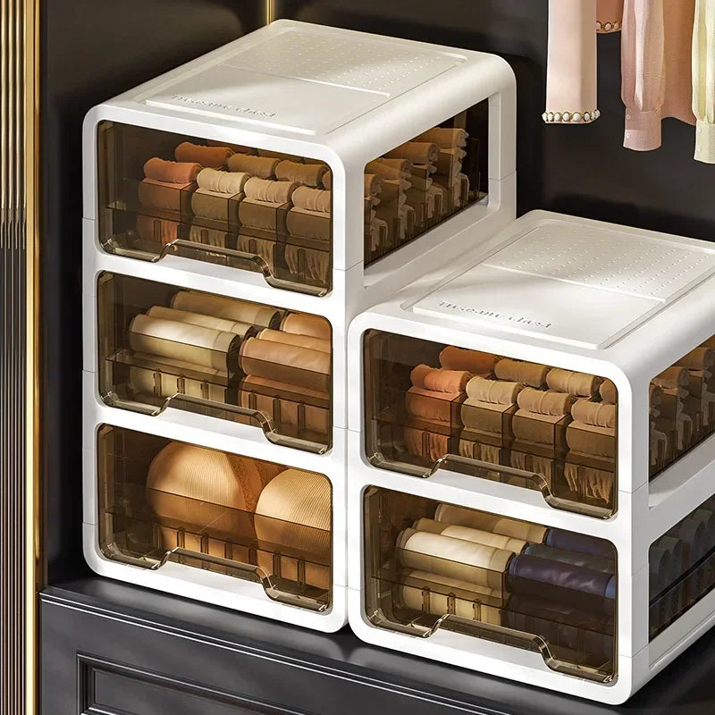 Underwear Storage Box Drawer Grid Socks Storage ******derwear Multifunctional Layered Storage Dust-proof Organizing Box Oasis Select