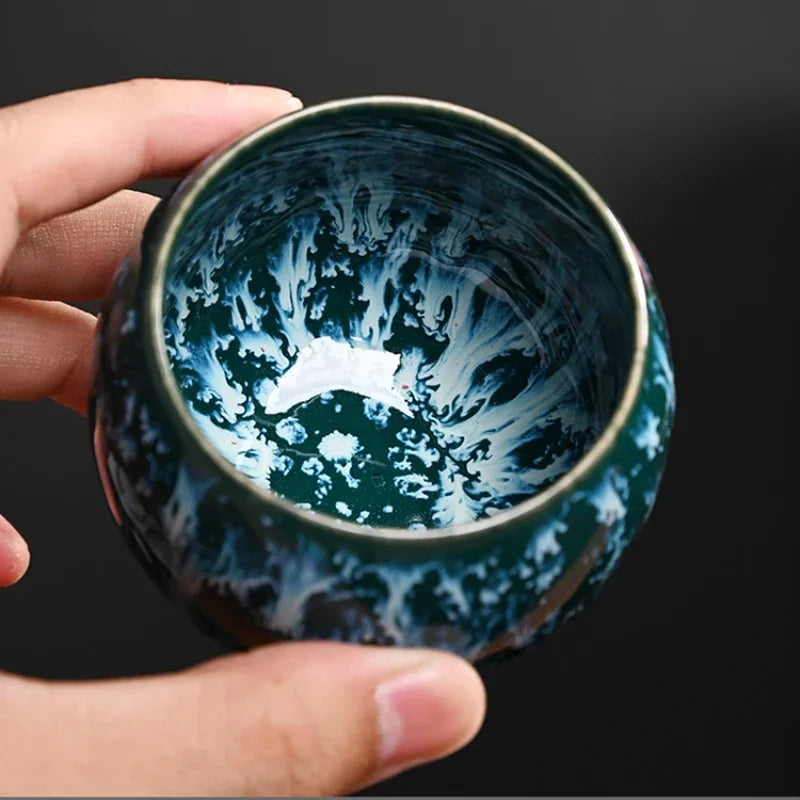 Gift Box & Five Elements Gift Box Kiln Change China Ceramic Tea Cup Porcelain Kung Fu Cups Set Pottery Coffee Mug Tableware Cup Oasis Select