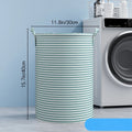 Foldable Minimalist Striped Laundry Basket Multi Use Collapsible Storage Organizer for Bathroom Bedroom Toy Clothes Home 1 Pack Oasis Select Small