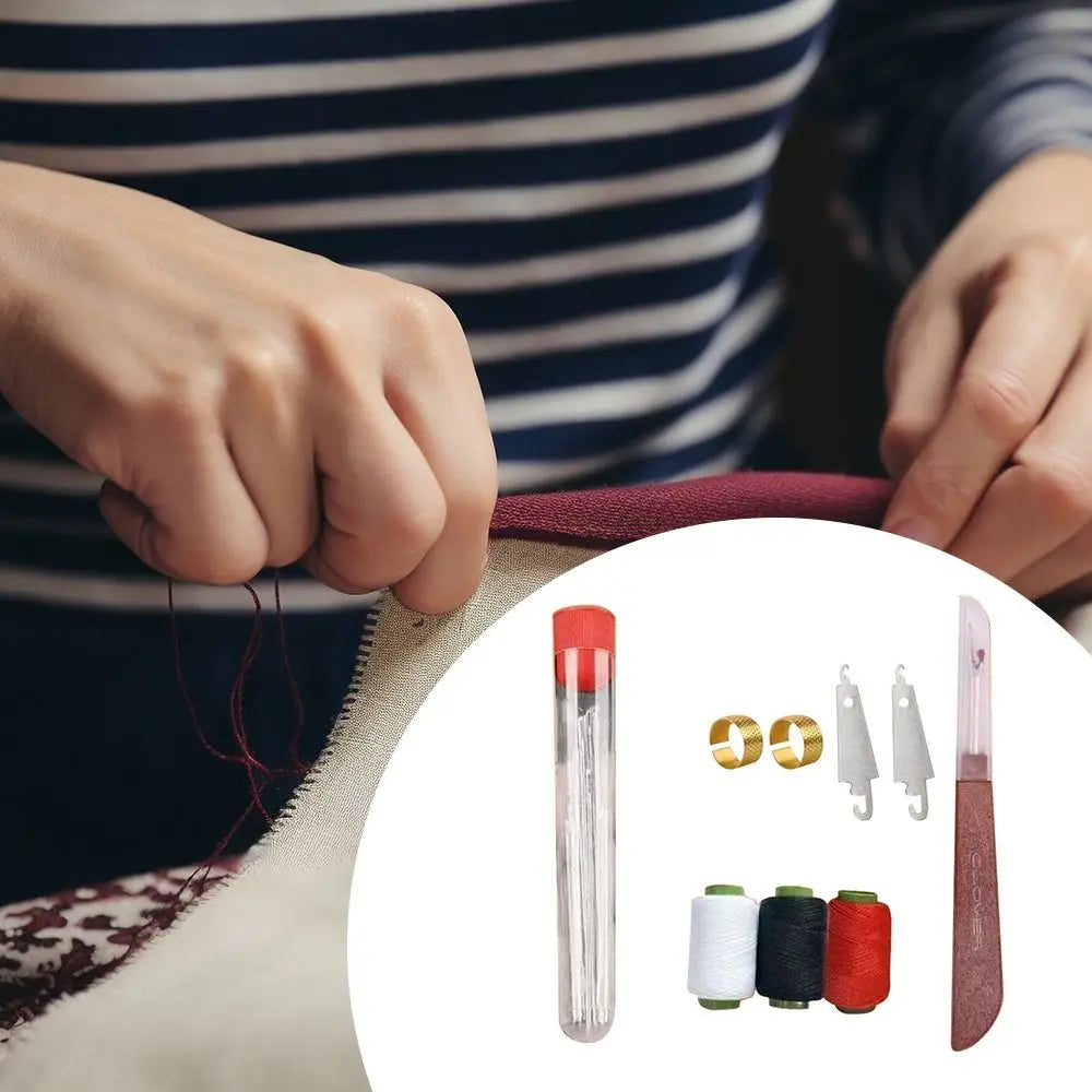 34Pcs/Set Stainless Steel Sewing Kit with Top Needle Easy Sewing Quilt Sewing Needle Needle-Threader DIY Apparel Sewing Supplies Oasis Select