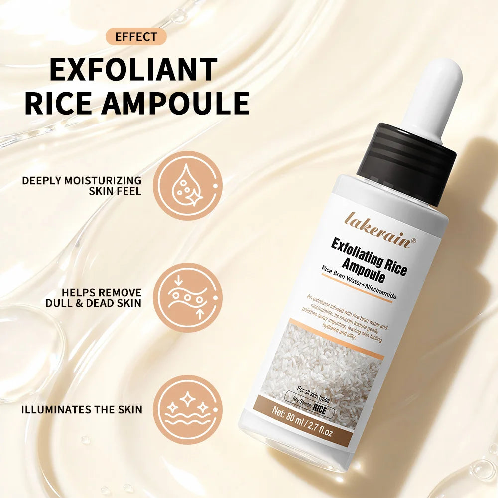 Gentle Rice Exfoliation Brightened-Looking Effect Long-lasting Hydrating Gentle Cleaning Soothing Skin Exfoliant Rice Ampoule Oasis Select