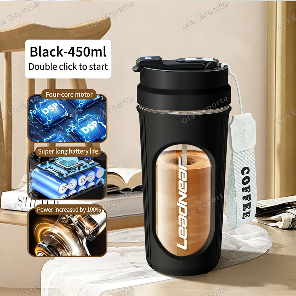 Electric Self-Stirring Shaker Cup 450ml | Protein Mixer Bottle
