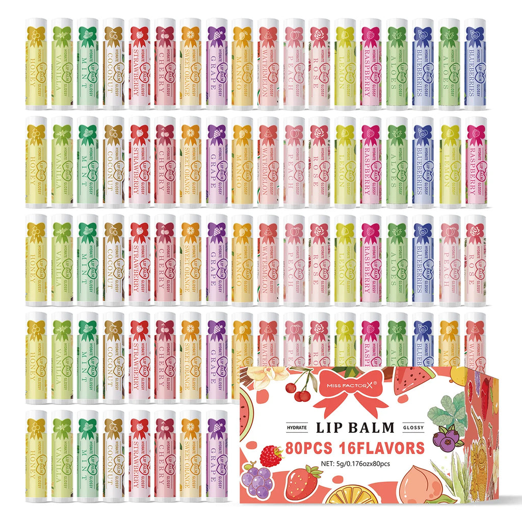 80PCS advanced gift set lipstick set -16 flavors, moisturizing, nourishing, shiny, natural formula Oasis Select 80PCS lipstick set