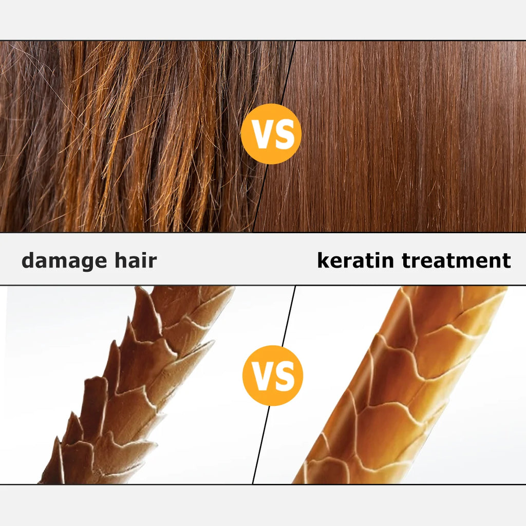 PURC Brazilian Keratin Hair Treatment Formalin Professional Straightening Smoothing Curly Hair Frizz Dry Repair Cream Hair Care Oasis Select