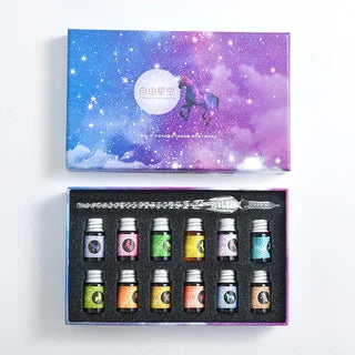 Starry Sky Glass Pen Set Signature Pen Crystal Student Dip Pen Glass Dip Pen Stationery Gift Pen Oasis Select 11