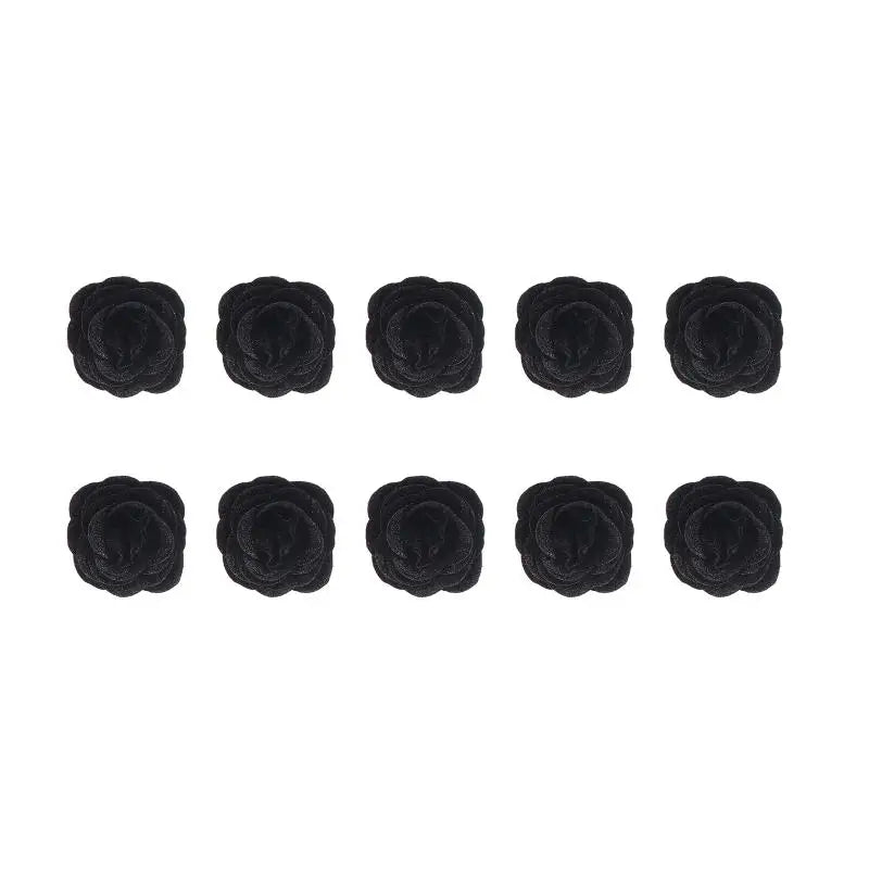 10Pcs Fairy Simulation Crystal Rose DIY Fake Flower Heads Valentine's Day Sparkling Rose Family Atmosphere Decoration Oasis Select Black 10Pcs