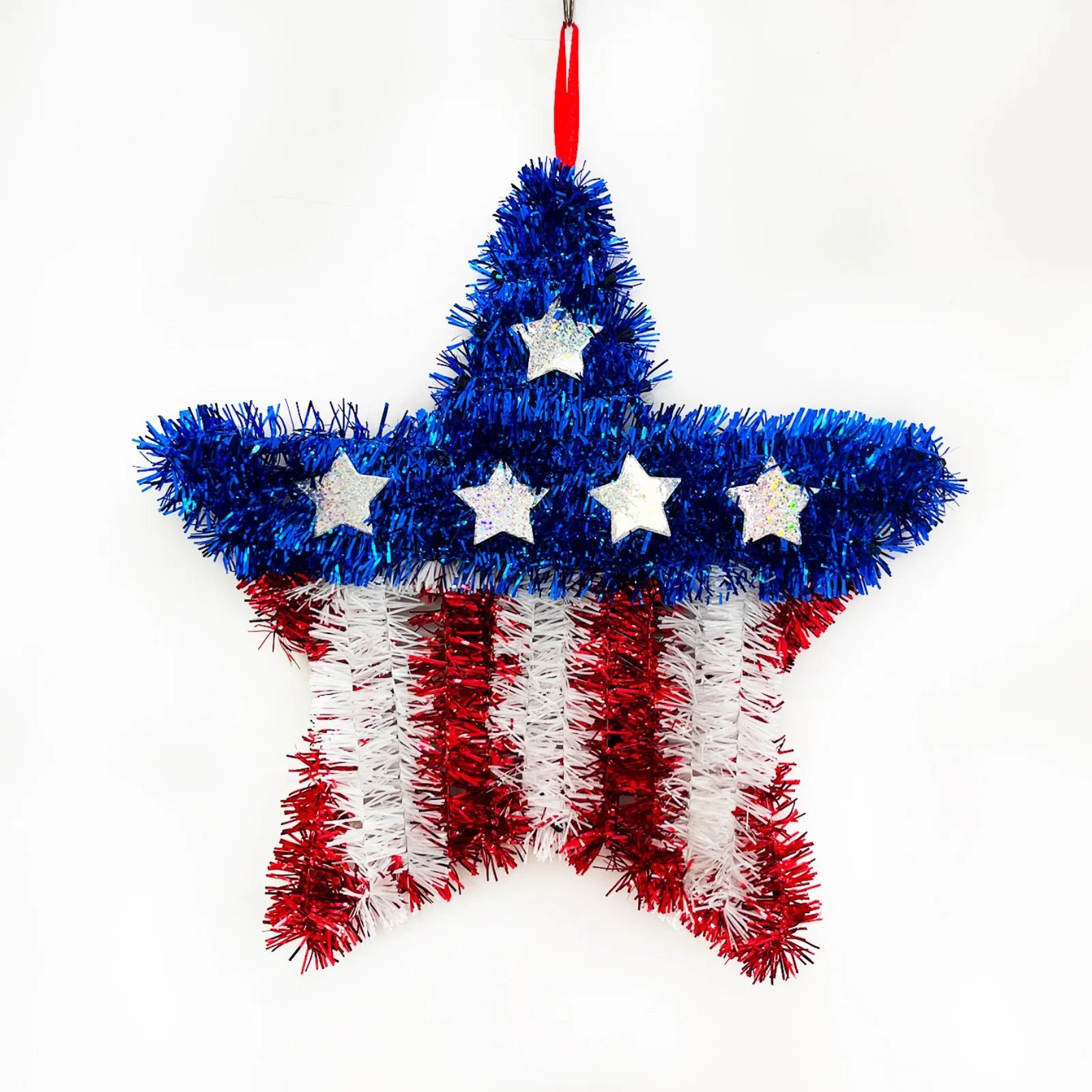 4th of July Wreath Pendant – Red White & Blue Star Door Hanging Holiday Door Hanging Oasis Select