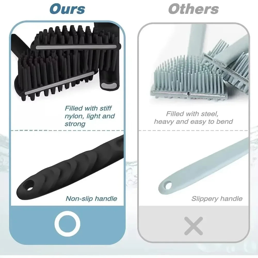 Soft Back Scrubber Brush Silicone Skin Massager Bath Shower Scrubbing Brush with Handle Body Wash Exfoliating Scrub Bath Supplie Oasis Select