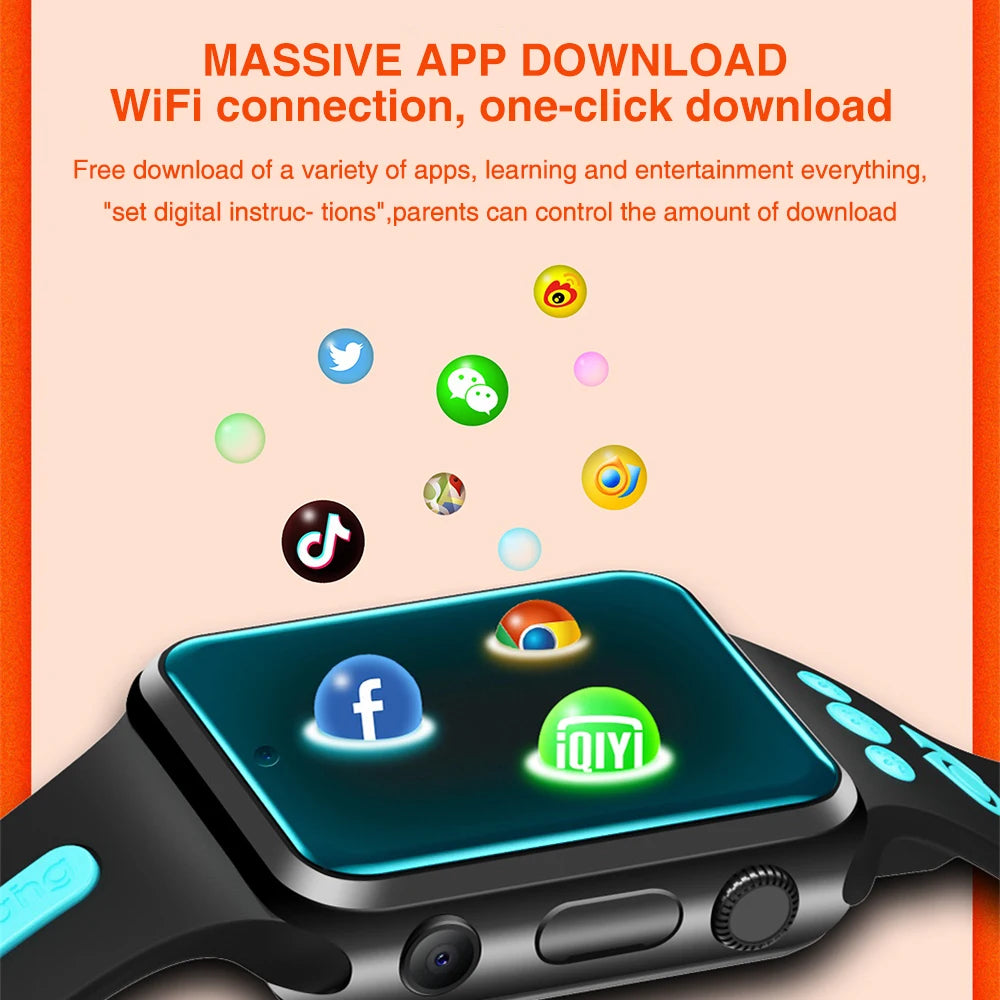 4G Smart Watch Kids GPS Positioning Dual Camera Smartwatch Student Clock Wifi Internet Boy Girl Video Calls 1+8/2+16 SIM Card Oasis Select