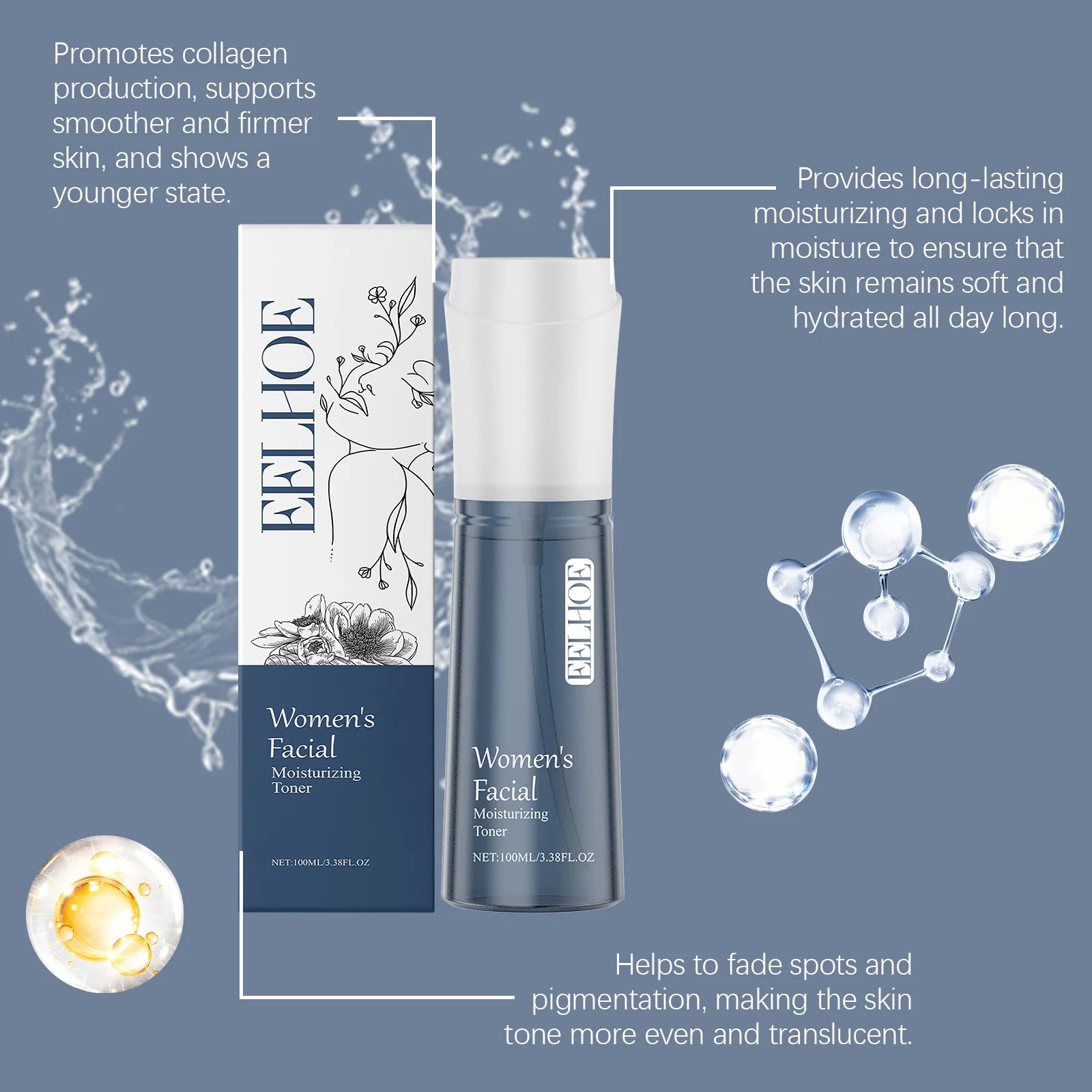 Nicotinamide Toner Brightening Antioxidant Firming Skin Improve Facial Skin Condition Hyaluronic Acid Moisturizing Facial Toner Oasis Select